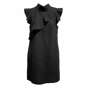 Flirty Black Cotton & Linen Black Dress